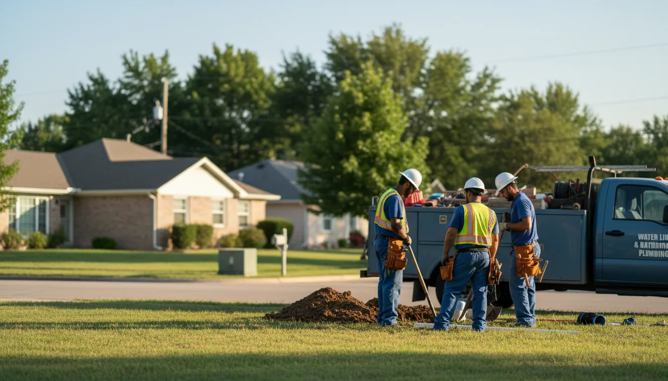 Residential water line and bathroom plumbing service in Massillon, OH